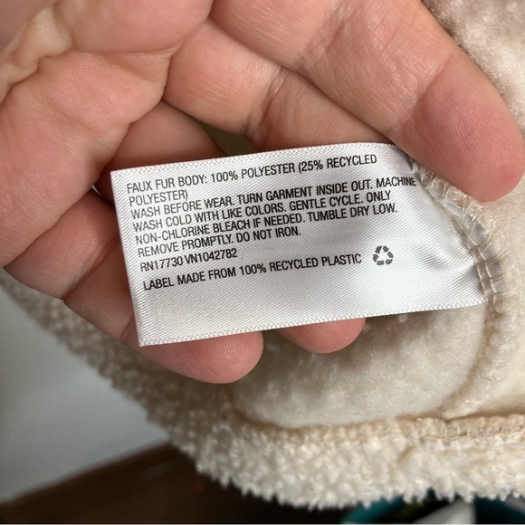 Wild Fable off white Sherpa hooded pullover quarter zip size‎ large - Picture 6 of 7